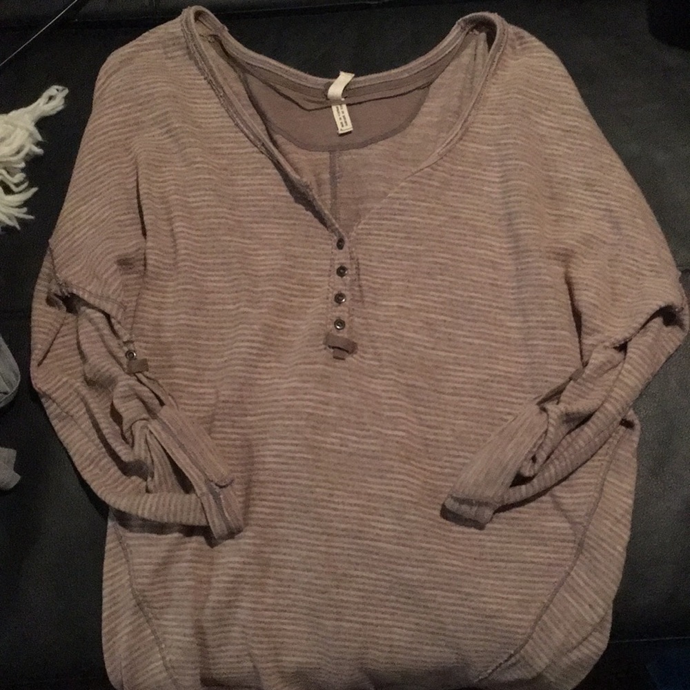 free people quarter sleeve top